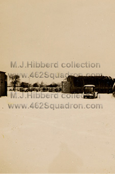 Car owned by Mid-Upper Gunner J.M.Tait & Rear Gunner M.J.Hibberd outside Crew's Hut, 1652 HCU, Marston Moor, Christmas 1944